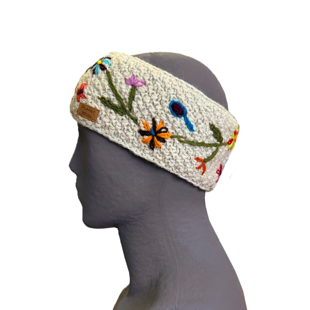 Planet wool - Flower headband | wollen hoofdband met bloemen