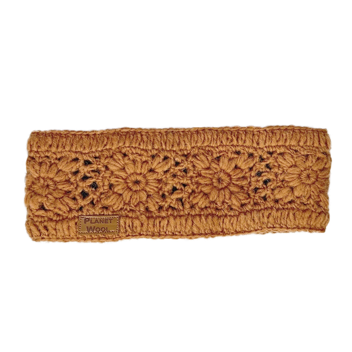 Planet Wool - Headband Woven Flower | wollen hoofdband Camel