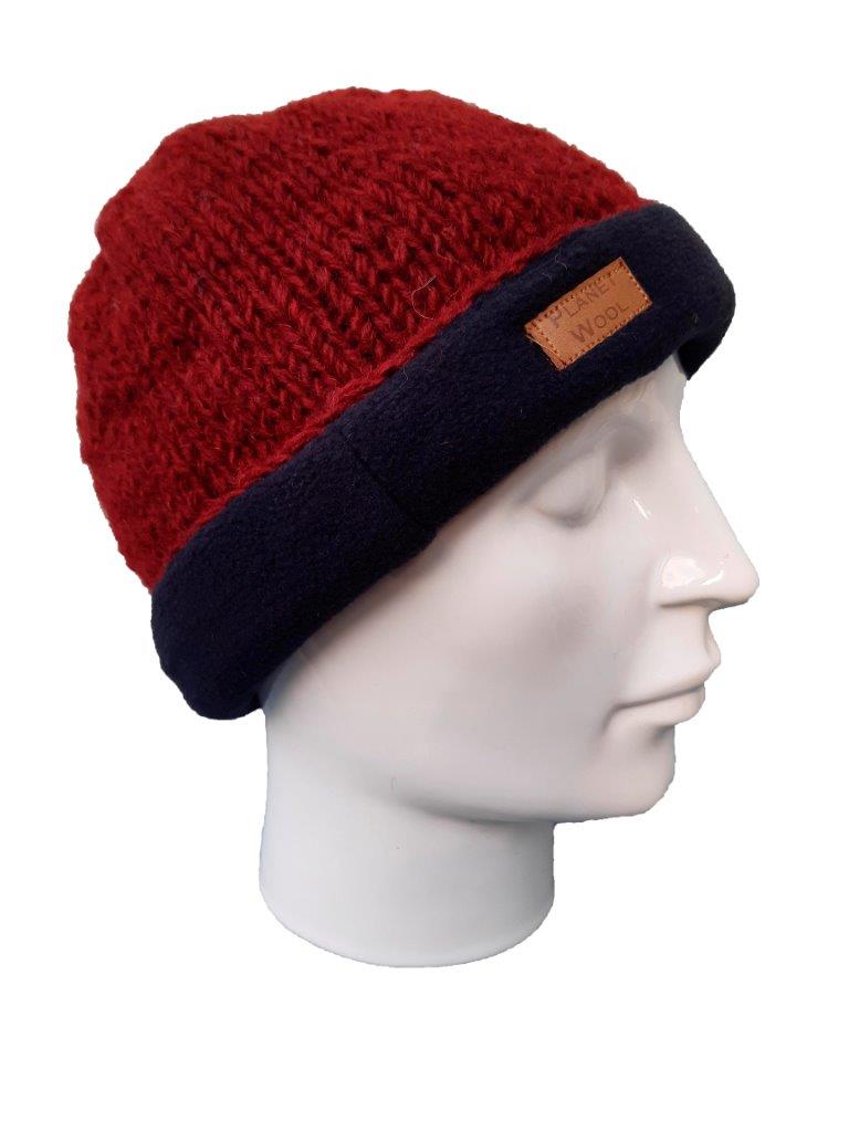 Planet wool - Round hat extra | wollen muts met omslag