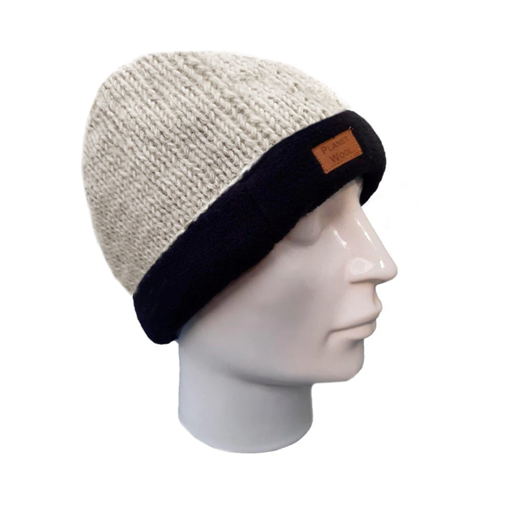 Planet wool - Round hat extra | wollen muts met omslag