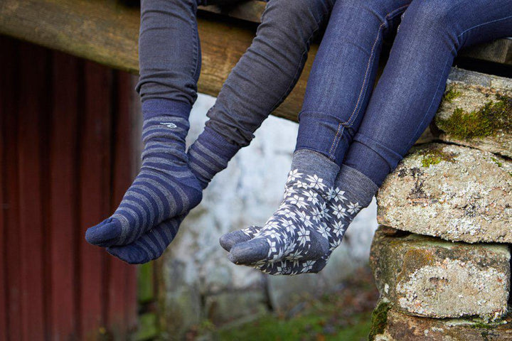 Ivanhoe Knitted in Sweden - Wool sock Snowflake | wollen sokken