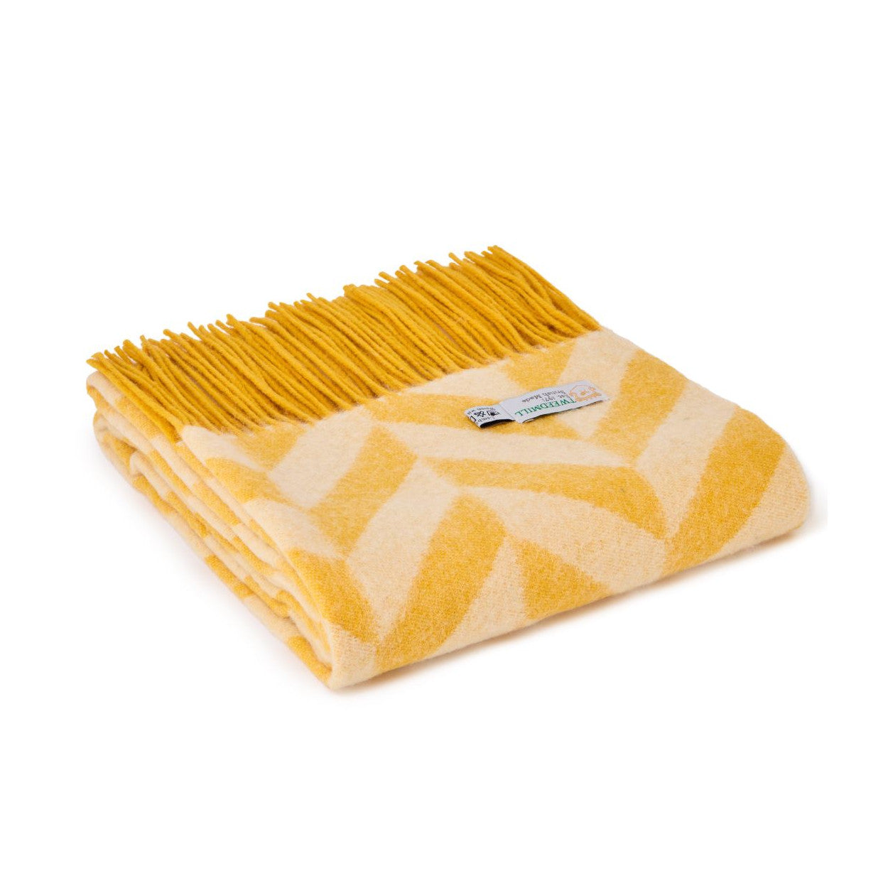 Tweedmill - Wide Chunky Herringbone scarf | sjaal van lamswol Yellow Beige