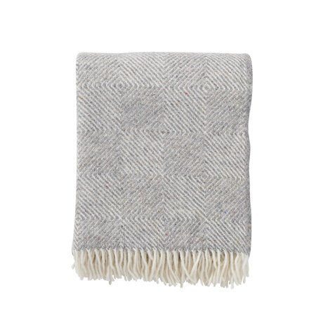 Klippan - Gooseye | plaid van gerecyclede wol Grey