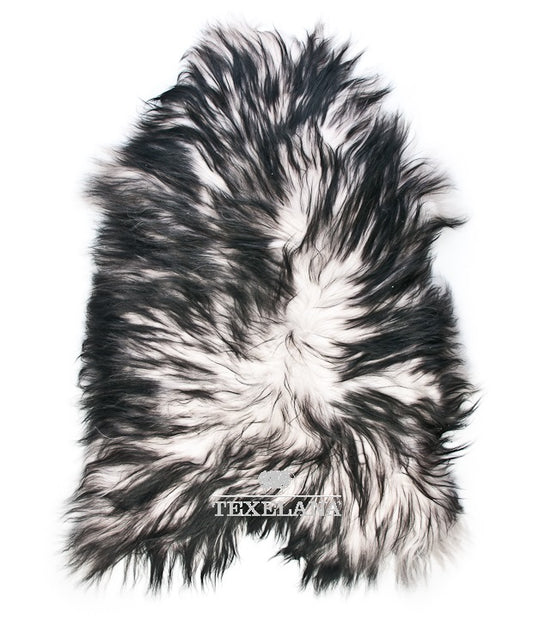 Texelana - gefärbtes isländisches Schaffell | dunkle Spitzen, langes Haar