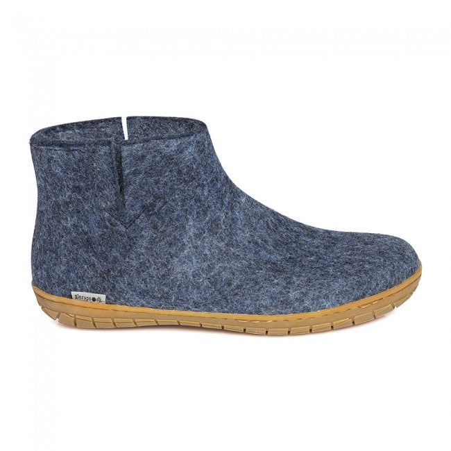 Glerups enkellaars met rubber zool denim