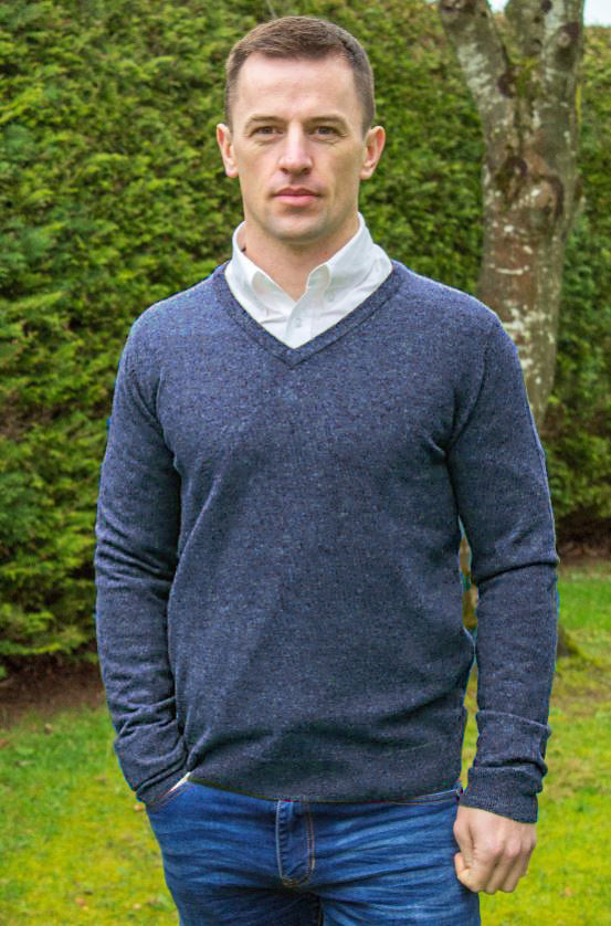 Emerald Style - V-neck | lamswollen herentrui Indigo marl