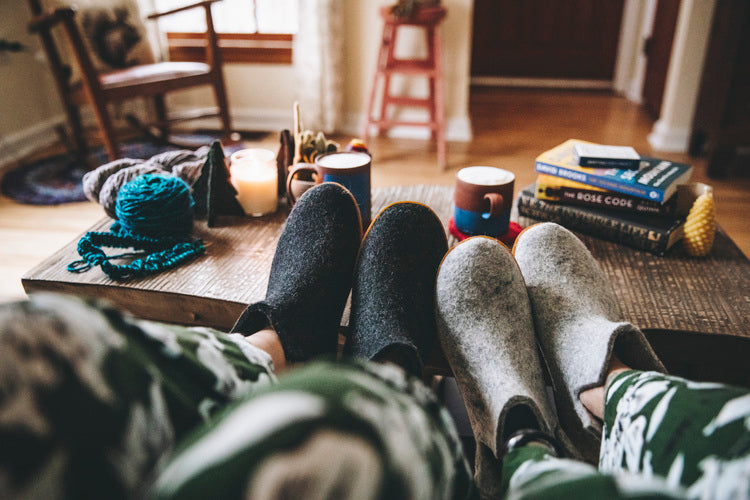 Pantoffels van wolvilt