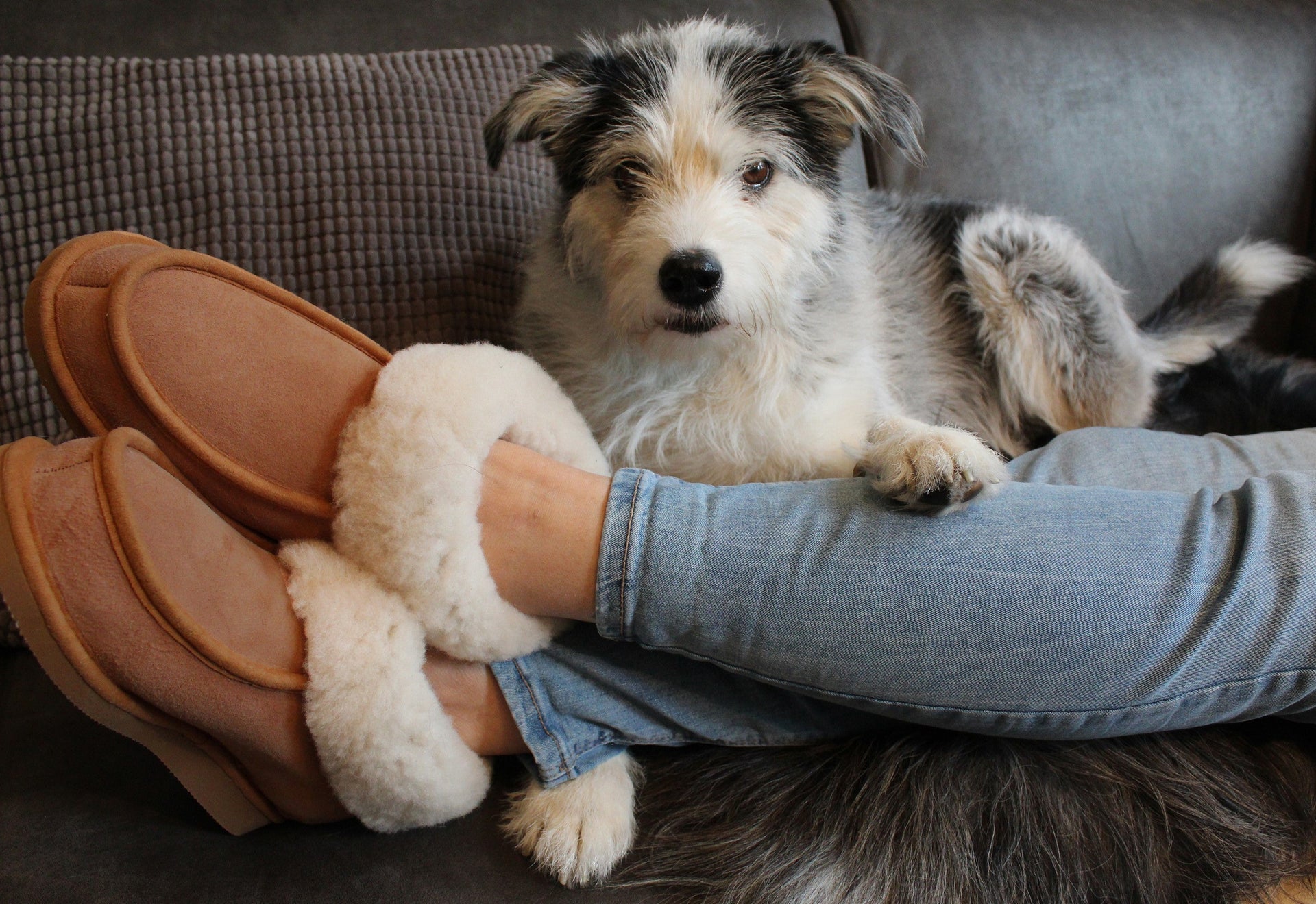 Pantoffels van schapenvacht