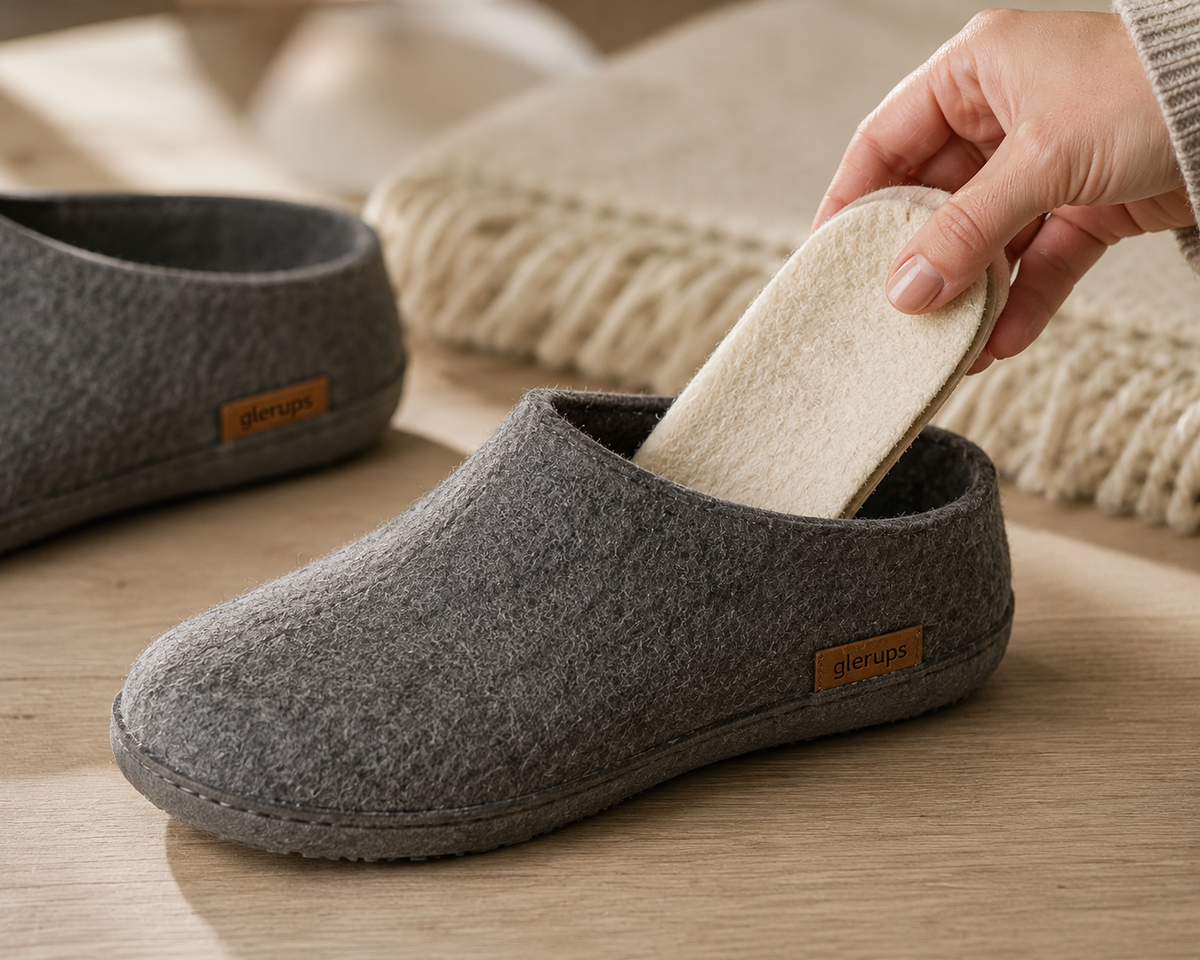 Glerups - felt soles | wollen inlegzolen Grey
