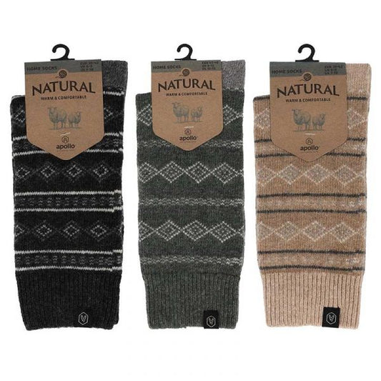 Apollo | woolen house socks with diamond pattern