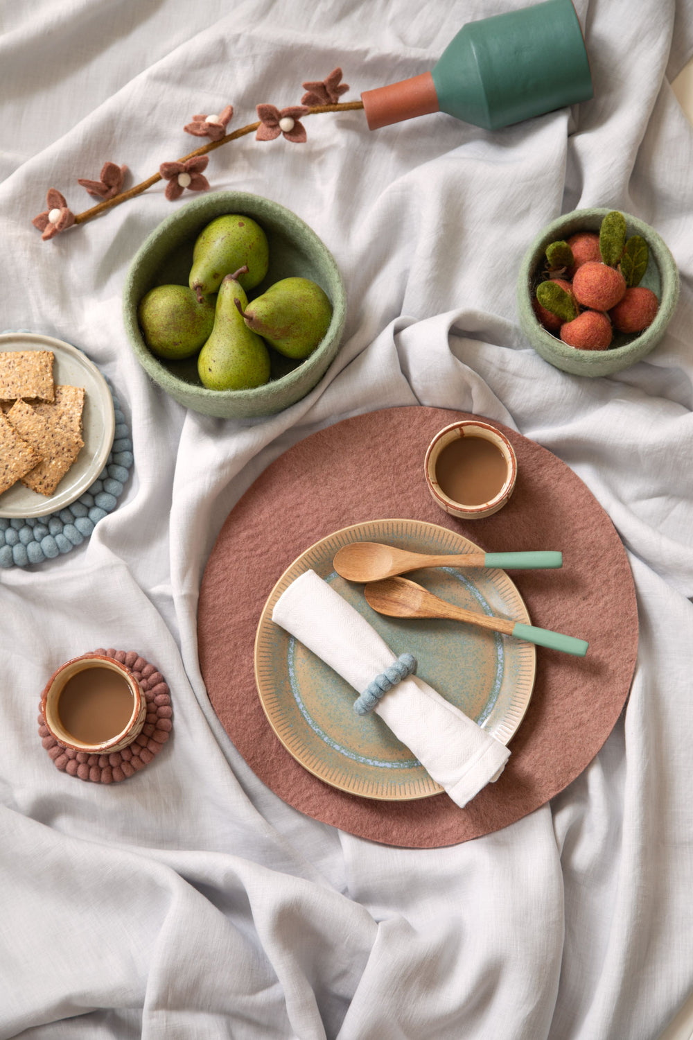 Gry & Sif - Small Coaster | wollen onderzetter - set van 2
