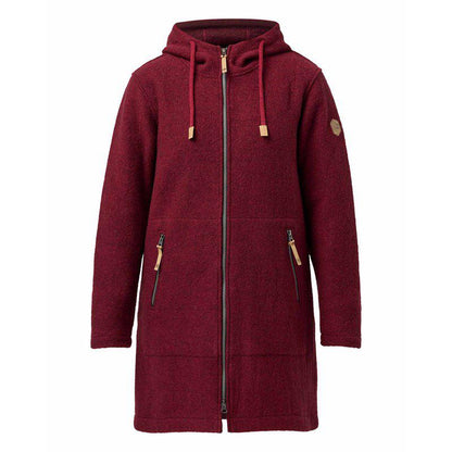 Ivanhoe - Madbacken coat | 100% wollen jas van gekookte wol Deep Red