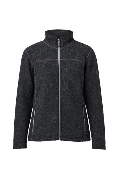 Ivanhoe Knitted in Sweden - Beata FZ | wollen damesjack Graphite marl