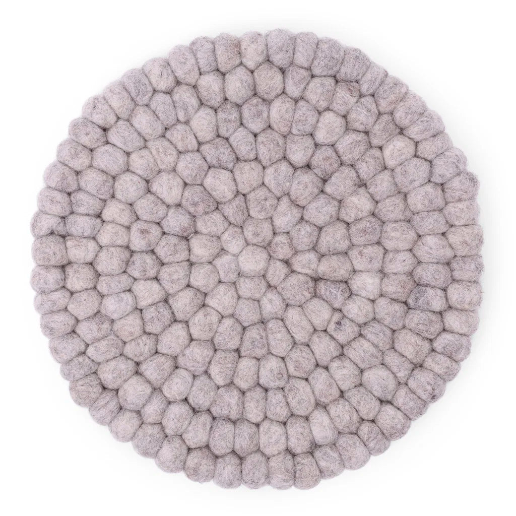 Gry & Sif - Big Coater - wollen pannenonderzetter Natural grey