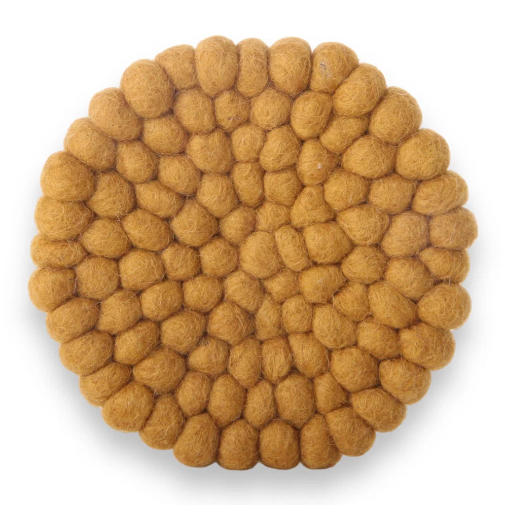 Gry & Sif - Small Coaster | wollen onderzetter - set van 2 Ochre