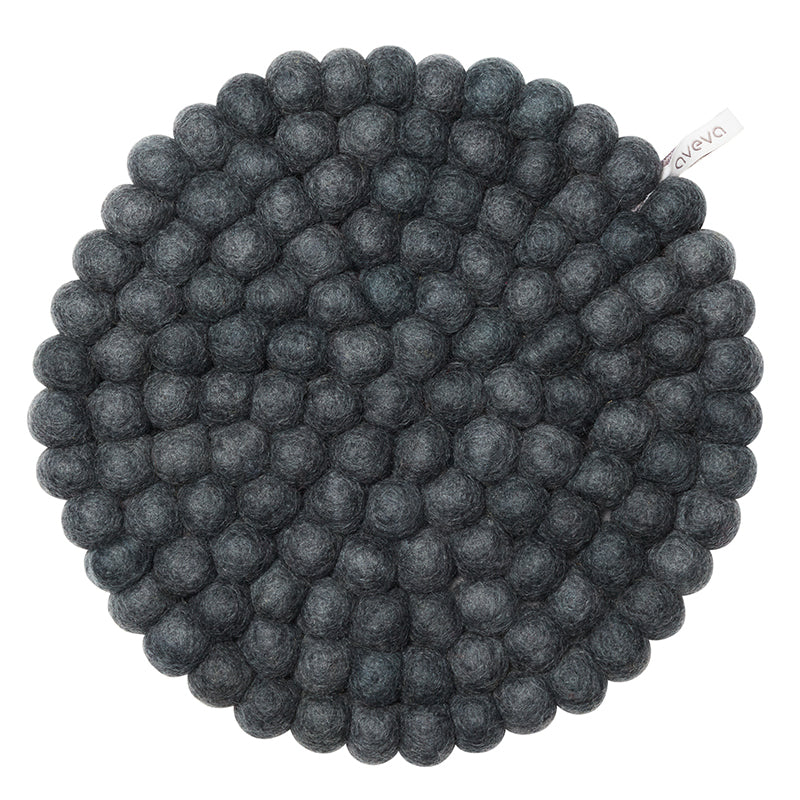 AVEVA - Trivet round Large | panonderzetter van wol Dark grey