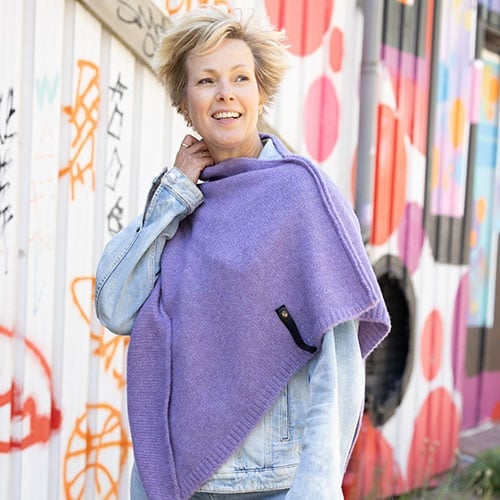 De Reuver - Maud | wollen poncho Orchidee