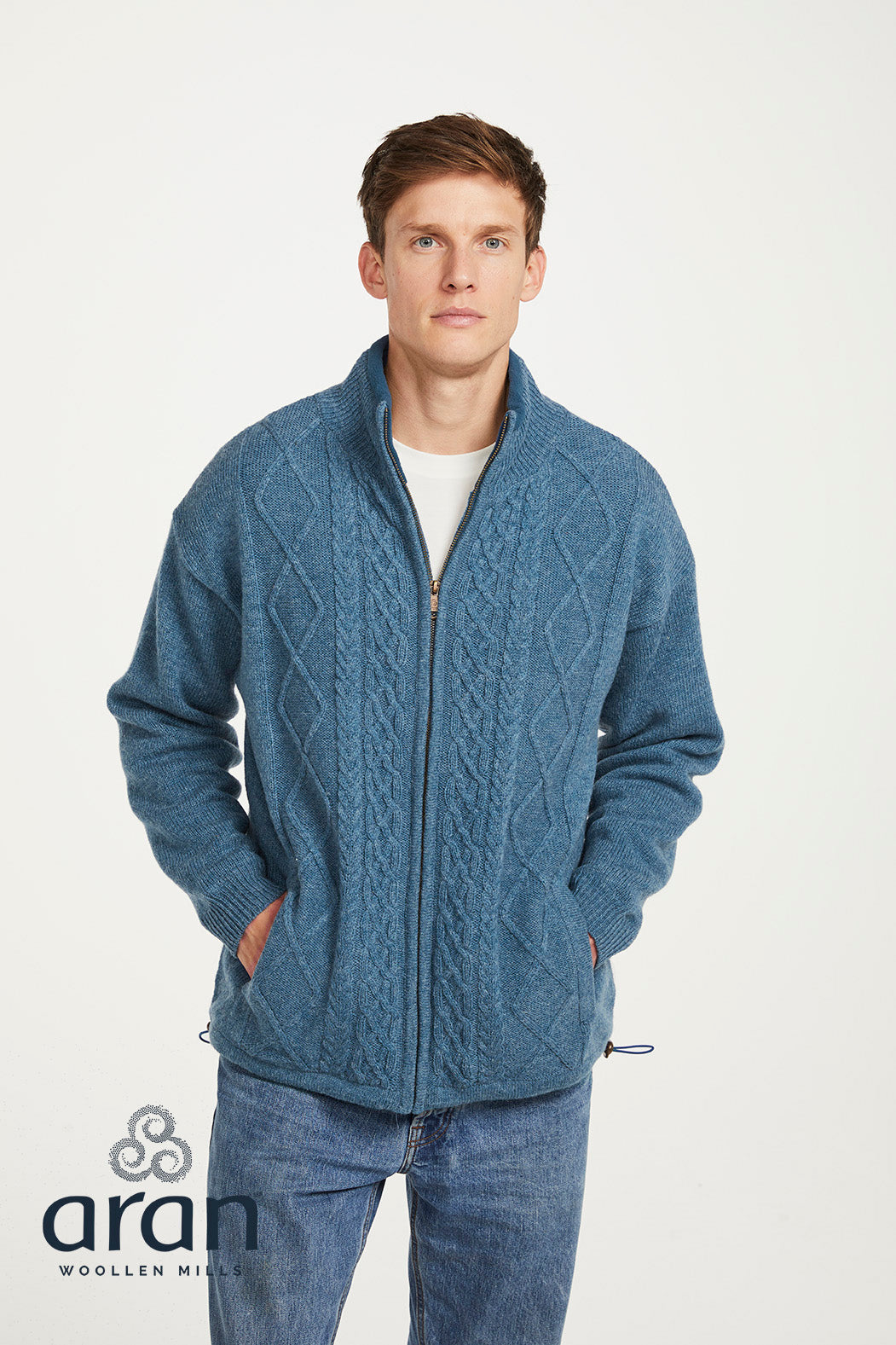 Aran Woollen Mills - S361 | wool men's cardigan