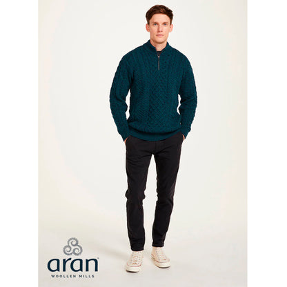 Aran Woollen Mills - B722 | wollen trui met rits