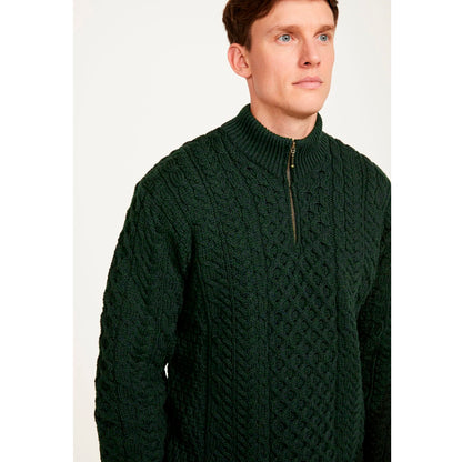 Aran Woollen Mills - B722 | wollen trui met rits