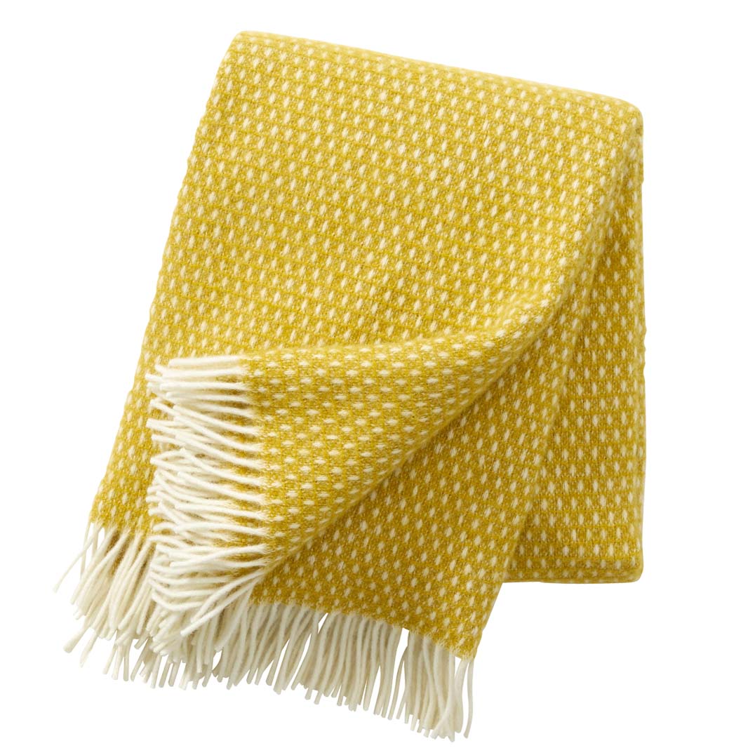 Klippan - Knut | plaid van lamswol Saffron 130x200 cm.