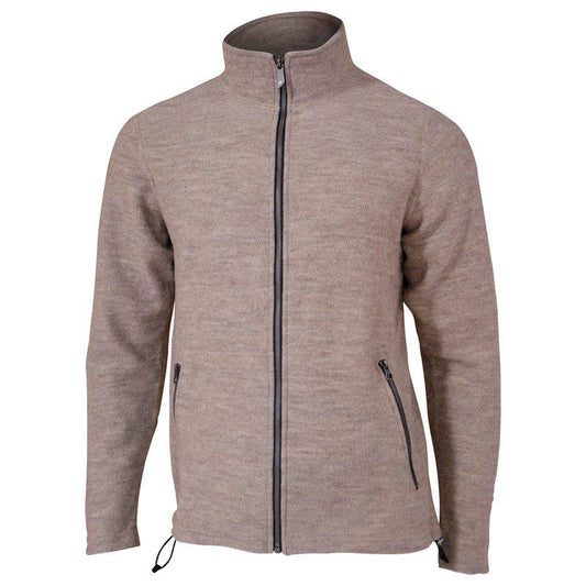 Ivanhoe Knitted in Sweden - Bruno FZ | wollen herenvest Stone