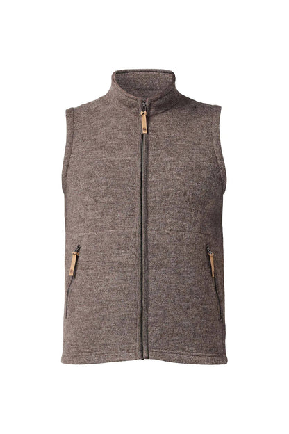 Ivanhoe Knitted in Sweden - NLS Barley Vest | wollen heren bodywarmer Nutmeg