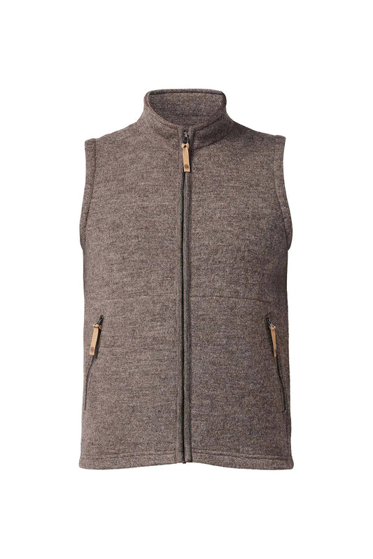 Ivanhoe Knitted in Sweden - NLS Barley Vest | wollen heren bodywarmer Nutmeg