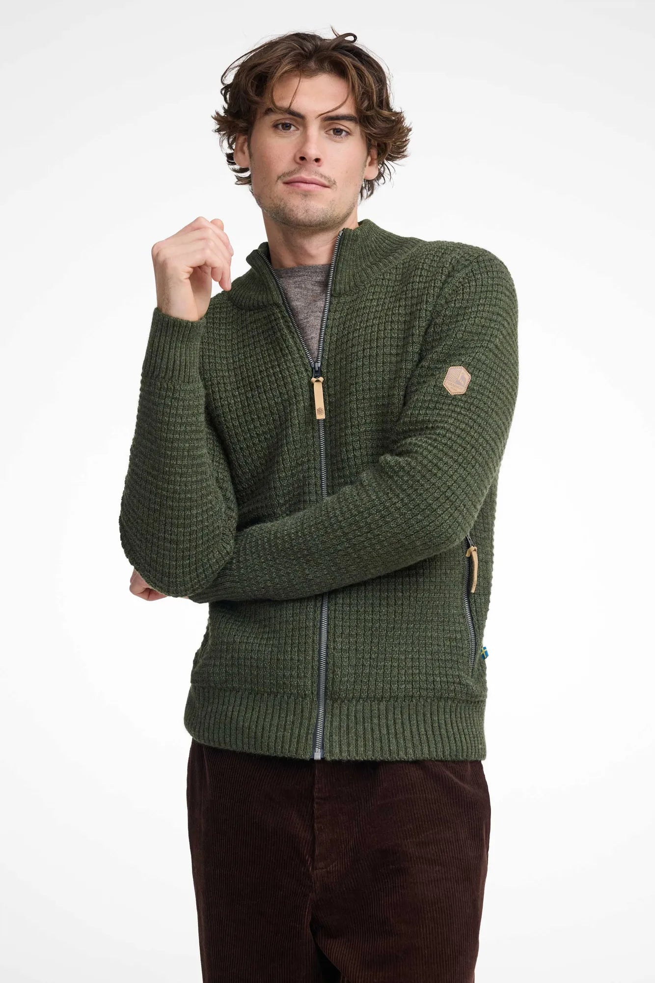 Ivanhoe Knitted in Sweden - Moritz FZ | wollen herenvest met rits