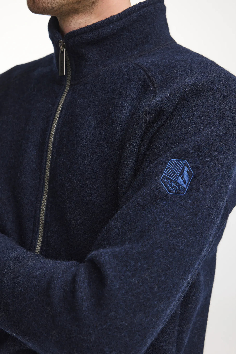 Ivanhoe Knitted in Sweden - Danny FZ | wollen herenvest met rits