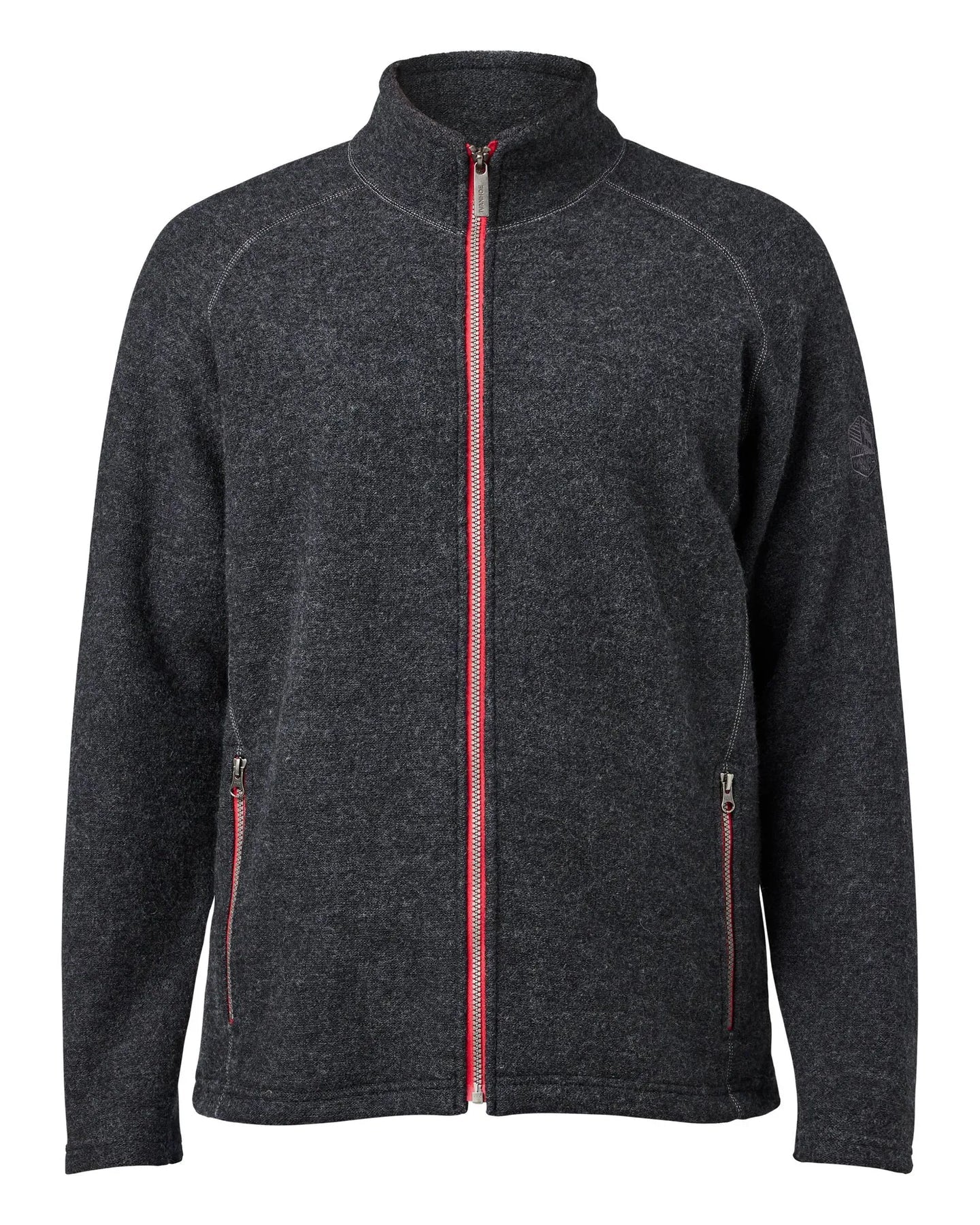 Ivanhoe Knitted in Sweden - Danny FZ | wollen herenvest met rits Graphite marl