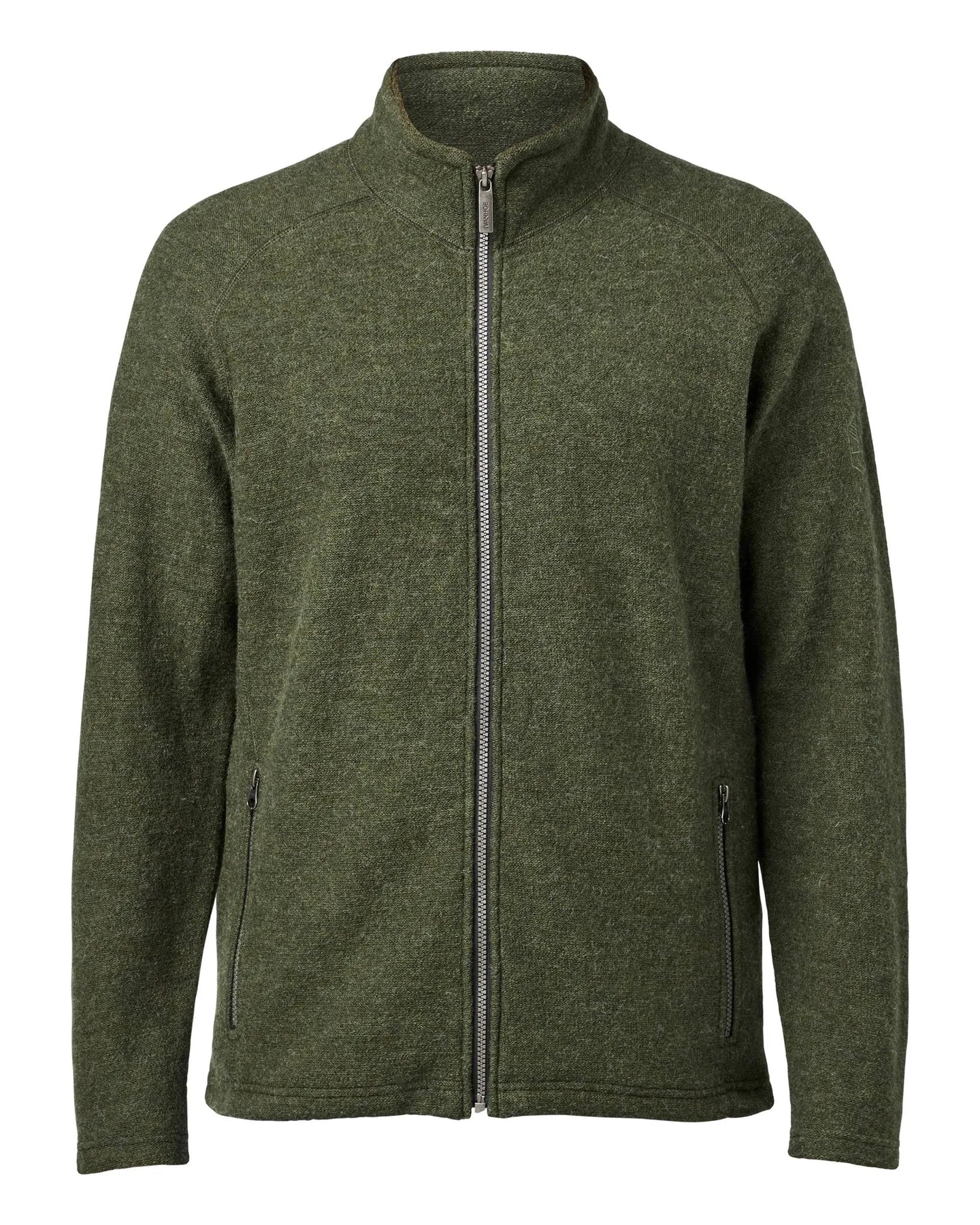 Ivanhoe Knitted in Sweden - Danny FZ | wollen herenvest met rits Loden green