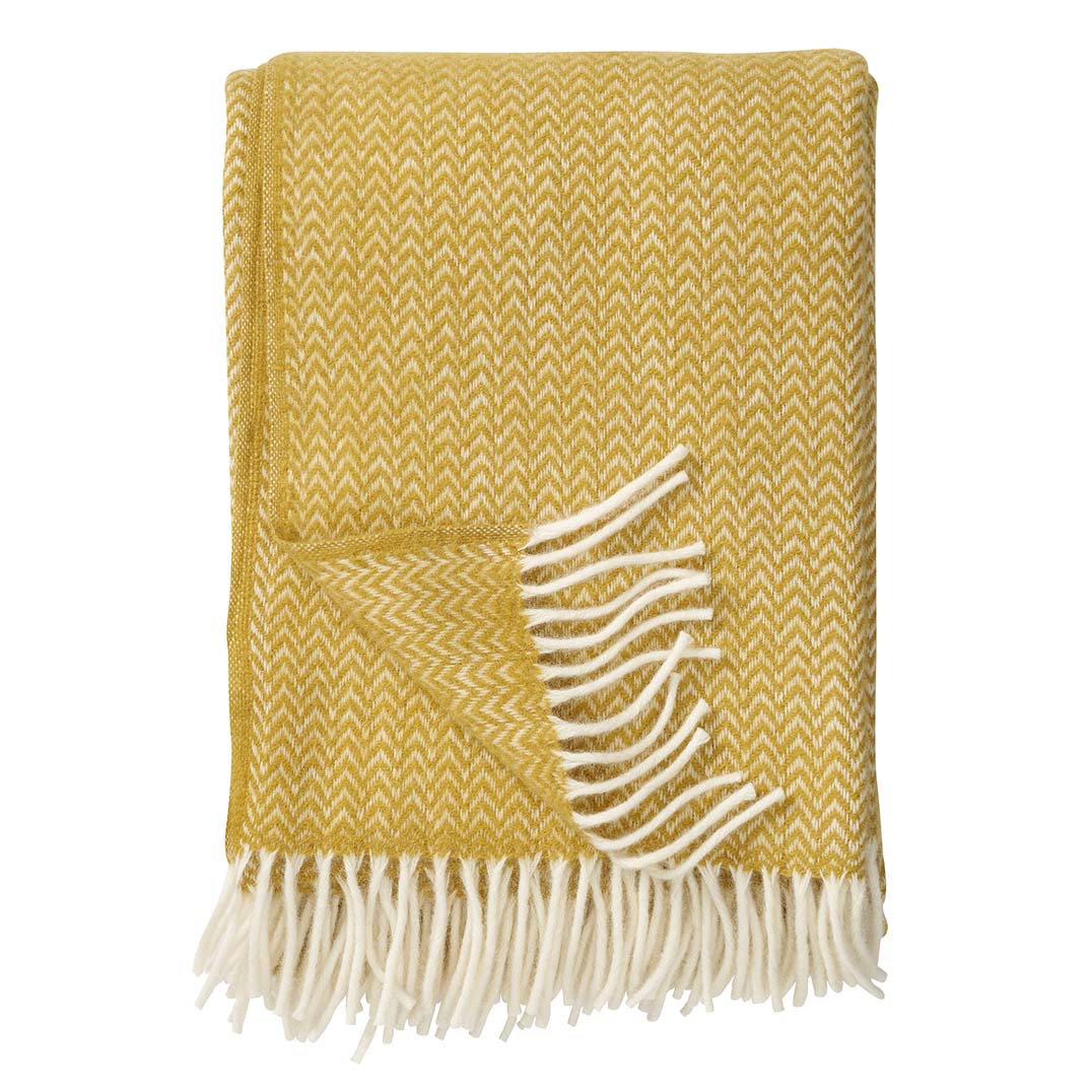 Klippan - Chevron | plaid van lamswol Yellow 130x200 cm.