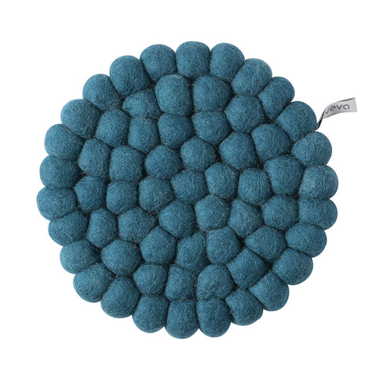 AVEVA - Trivet round | panonderzetter van wol Petrol