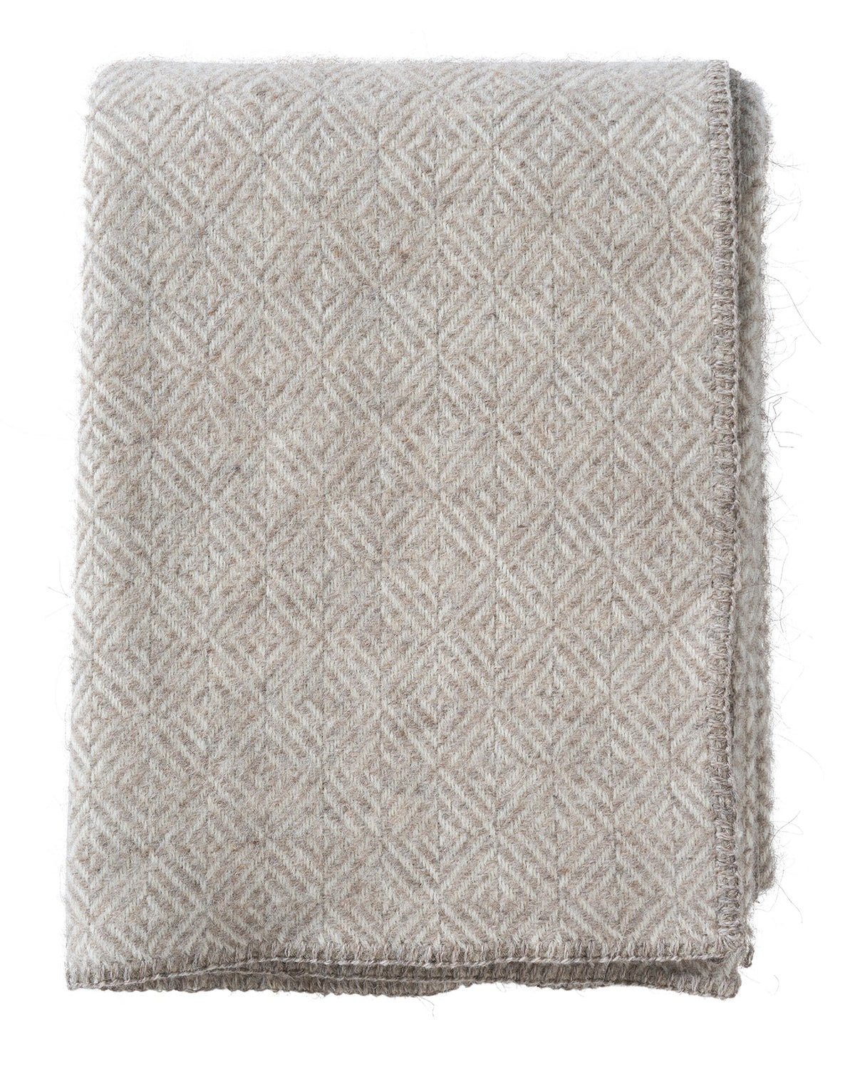 Klippan - Diamonds | wollen plaid Natural beige 130x180 cm.