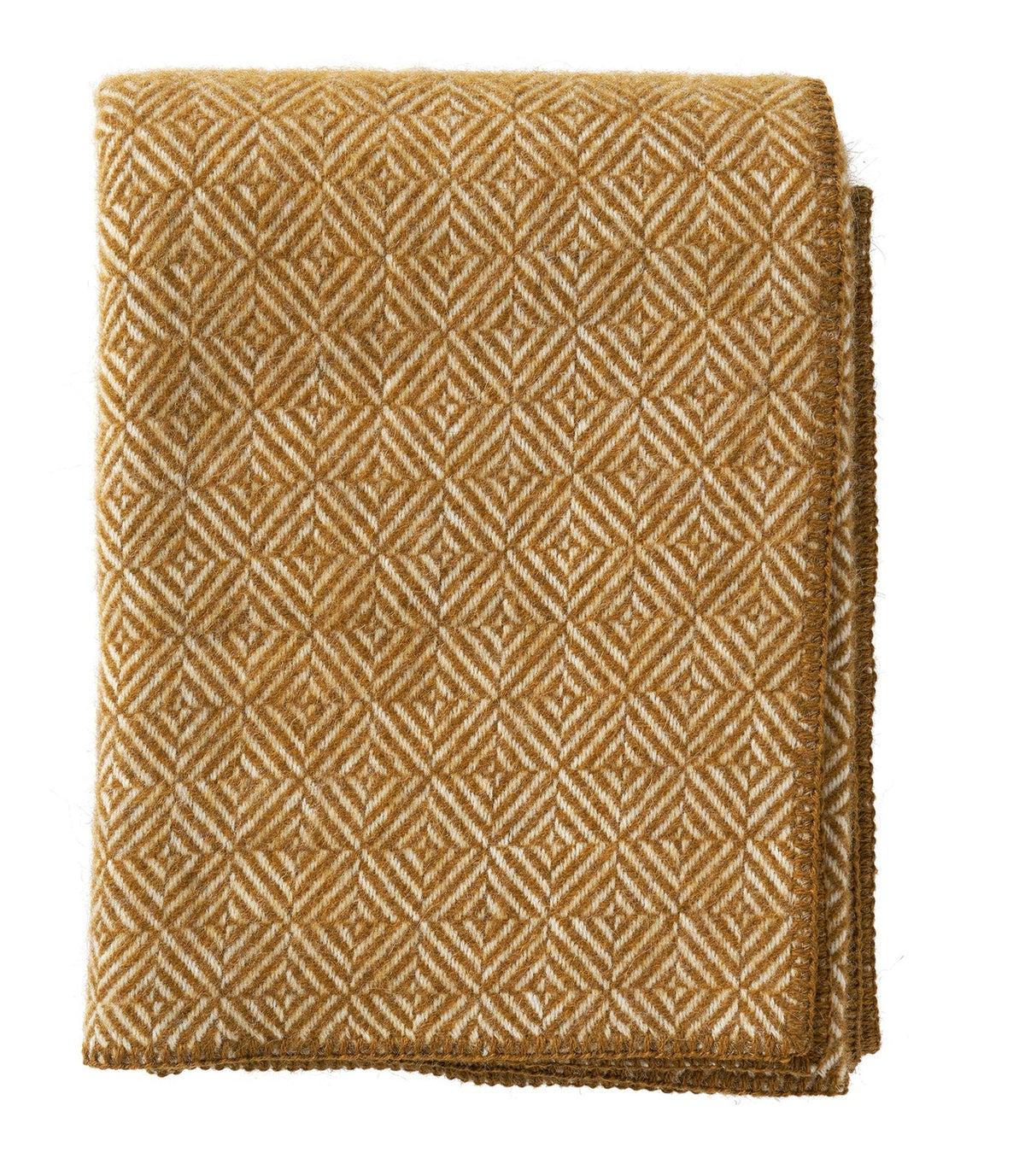 Klippan - Diamonds | wollen plaid Caramel 130x180 cm.