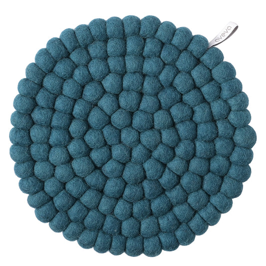 AVEVA - Trivet round Large | panonderzetter van wol Petrol