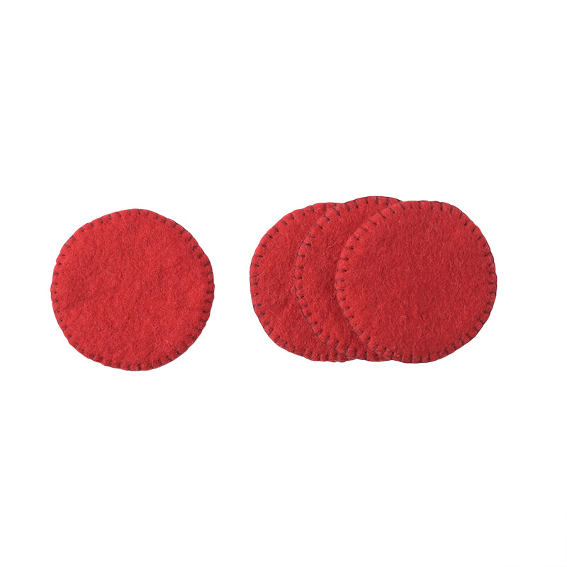 AVEVA - Wool coaster 4-pack | onderzetters van wol Red