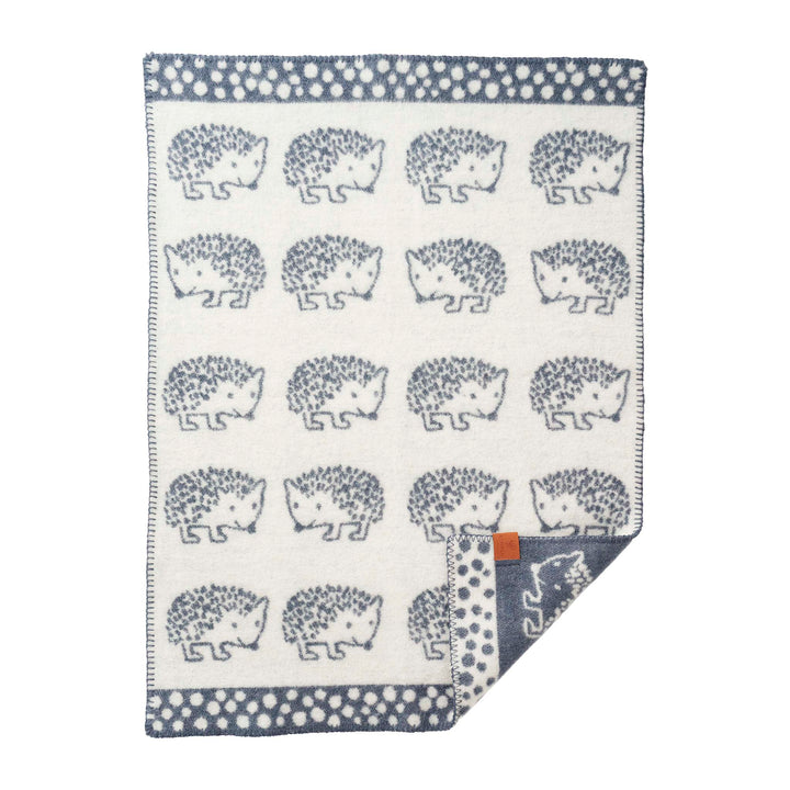 Klippan - Hedgehog | wiegdeken van wol Blue