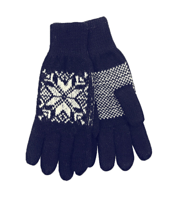 Norlender - Snowflake gloves | wollen handschoenen Navy