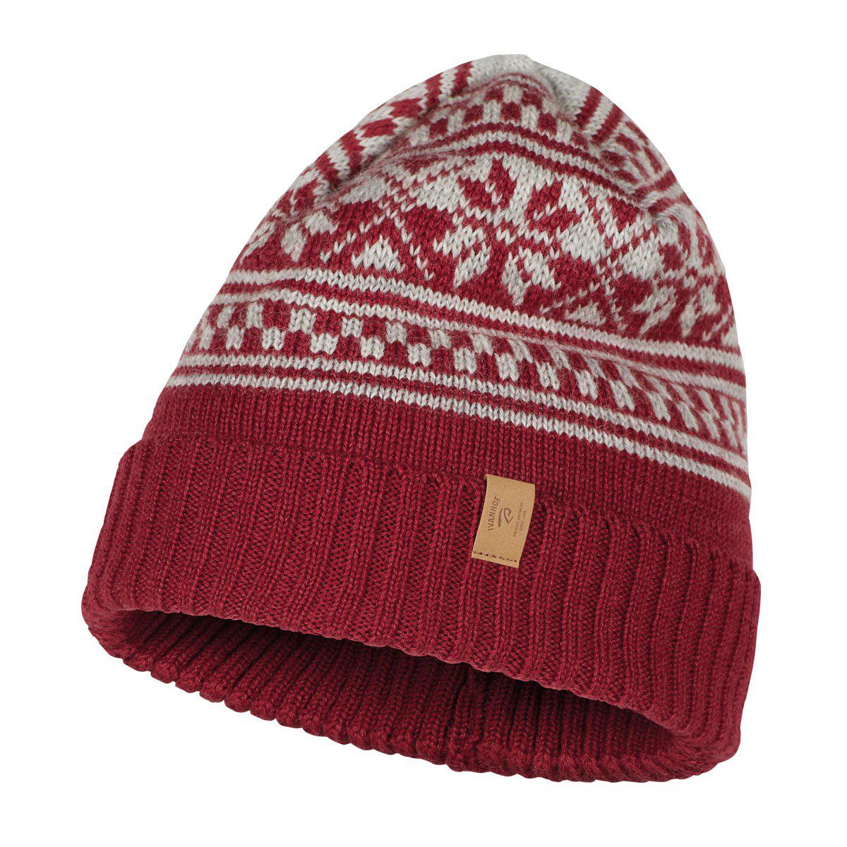 Ivanhoe Knitted in Sweden - Vide hat | wollen muts Deep red