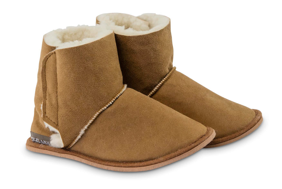 Texelana Marel | kinderpantoffel van schapenvacht Bruin