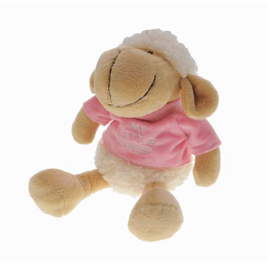 Gerkimex - Pluche schaap met t-shirt | knuffel schaap Roze