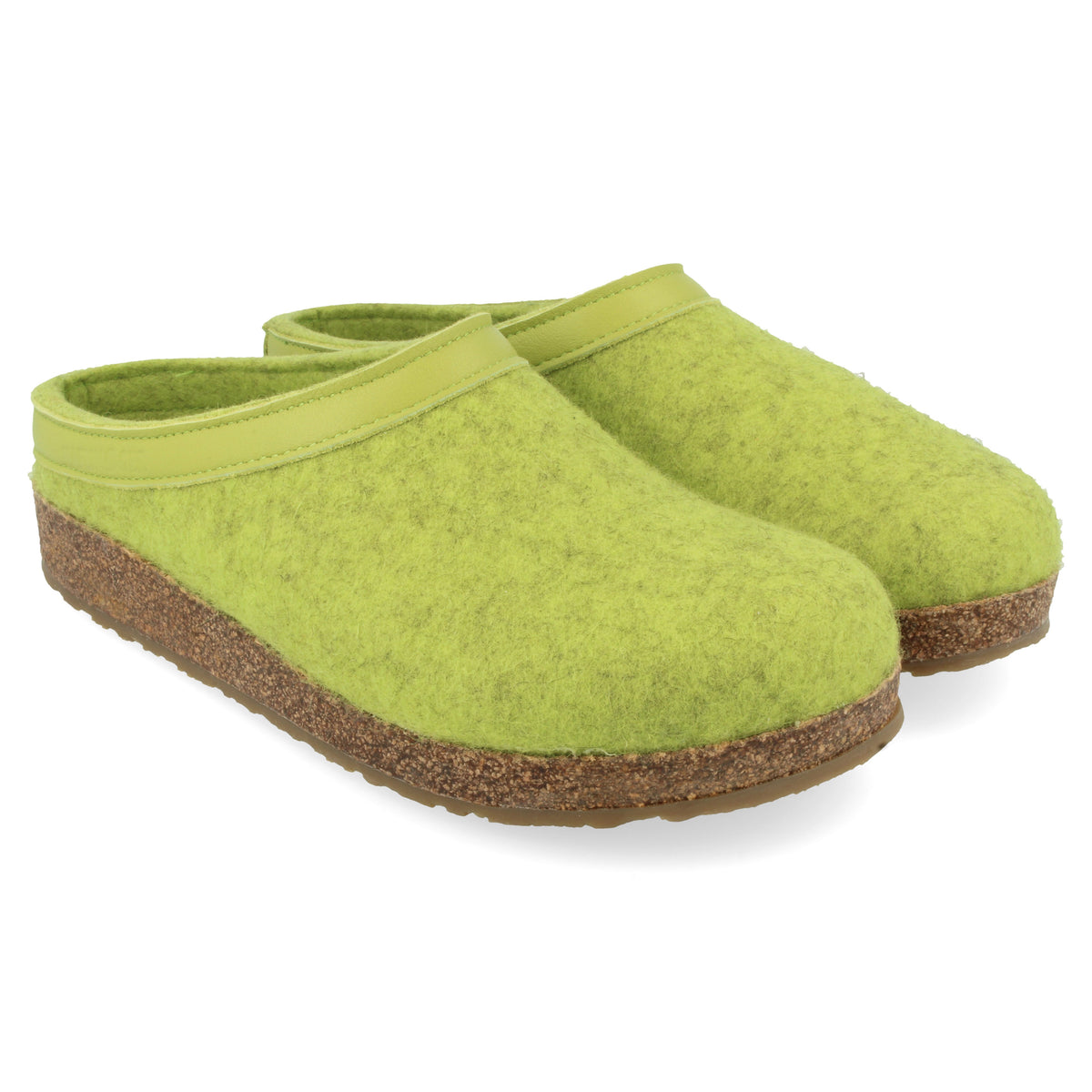 Haflinger - Grizzly Torben | instappantoffel met kurk zool Canary green
