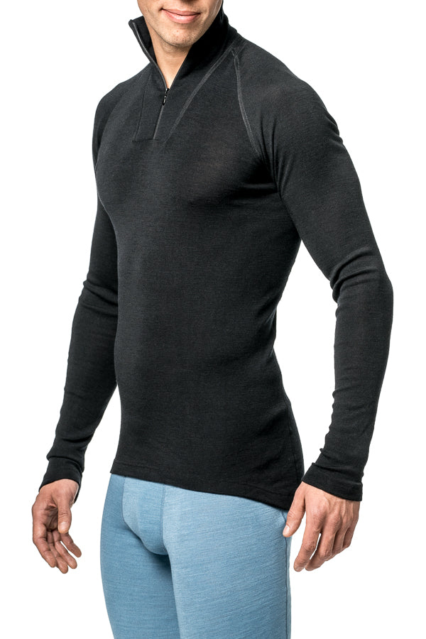 Woolpower - Zip turtleneck LITE | wool thermal shirt with turtleneck