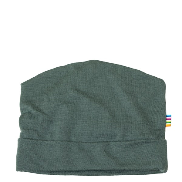 Joha - Baby hat double - omslag | wollen babymutsje met omslag Dark green