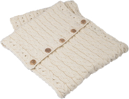 Aran Woolen Mills - A518| merino wool snood with buttons