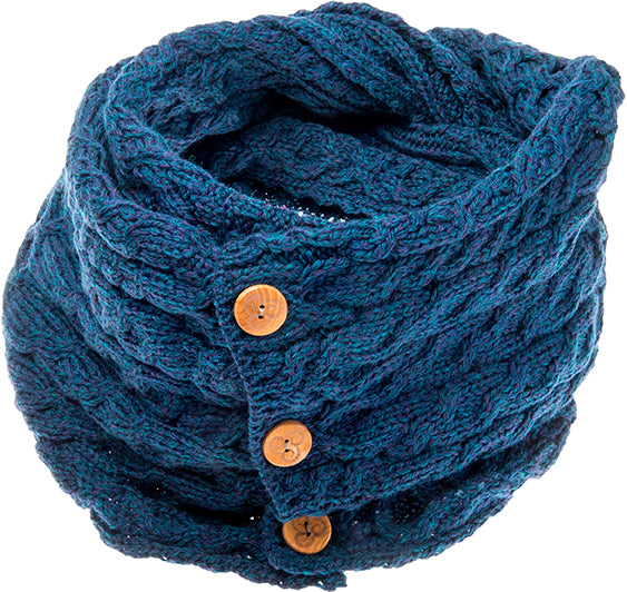 Aran Woolen Mills - A518| merino wool snood with buttons