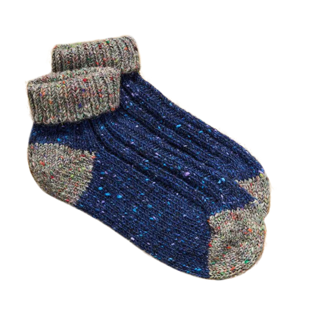 Aran Woollen Mills - R865 Ankle Socks | enkelsokken van wol Blue 37-40