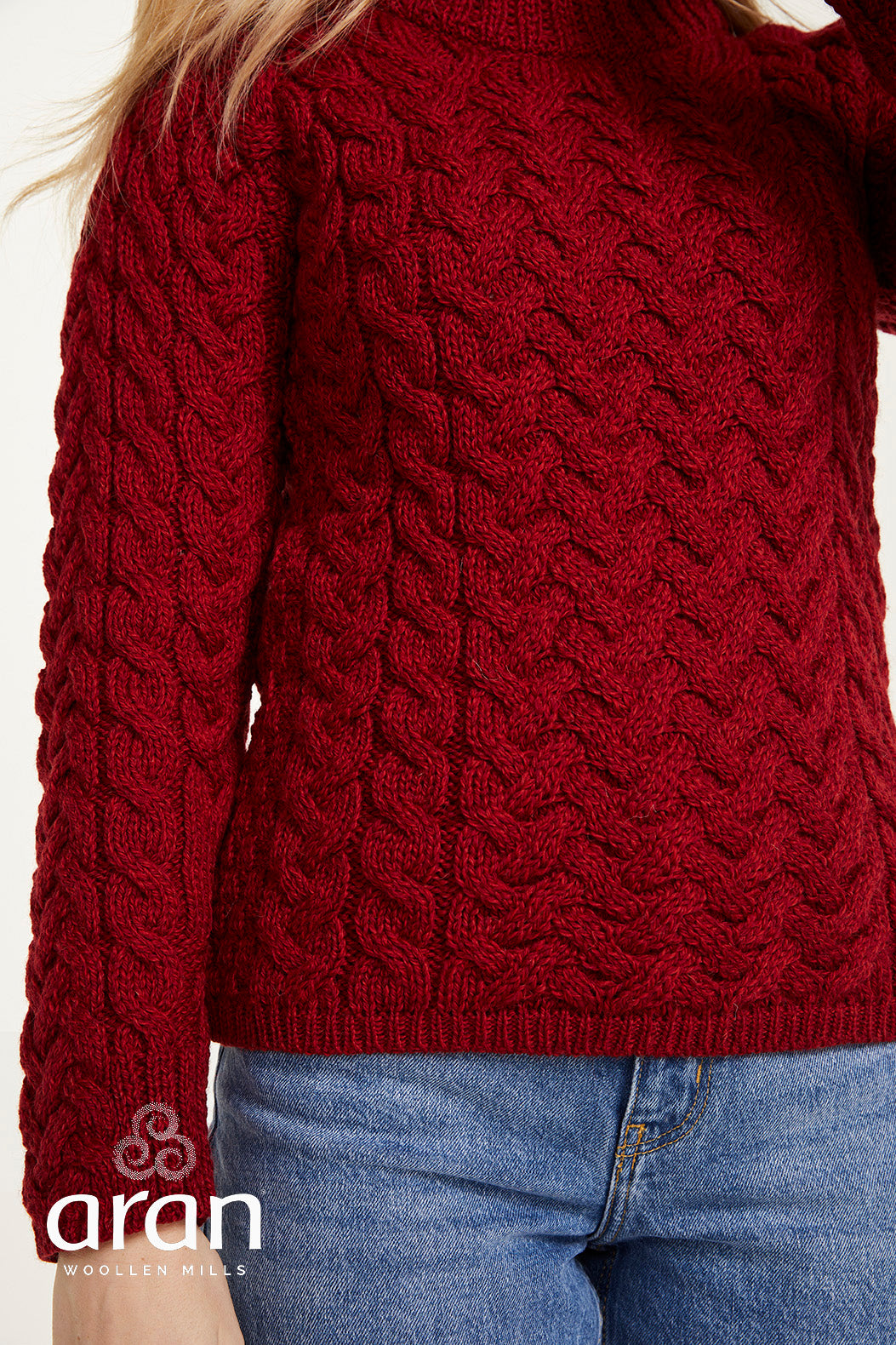 Aran Woollen Mills - B464 | merino wool ladies sweater with turtleneck